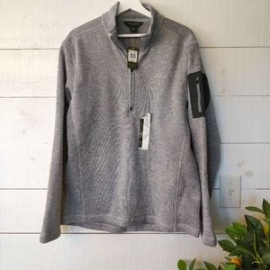 NWT Eddie Bauer Quarter Zip Heather Grey Pullover